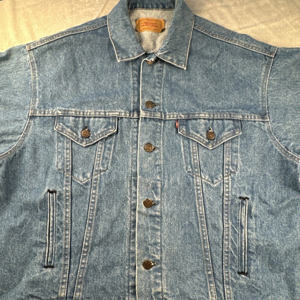 VTG Levi's Strauss & Co 70507 Reg‎ Blue Wash Trucker Denim Jacket Mens XL - Picture 2 of 16